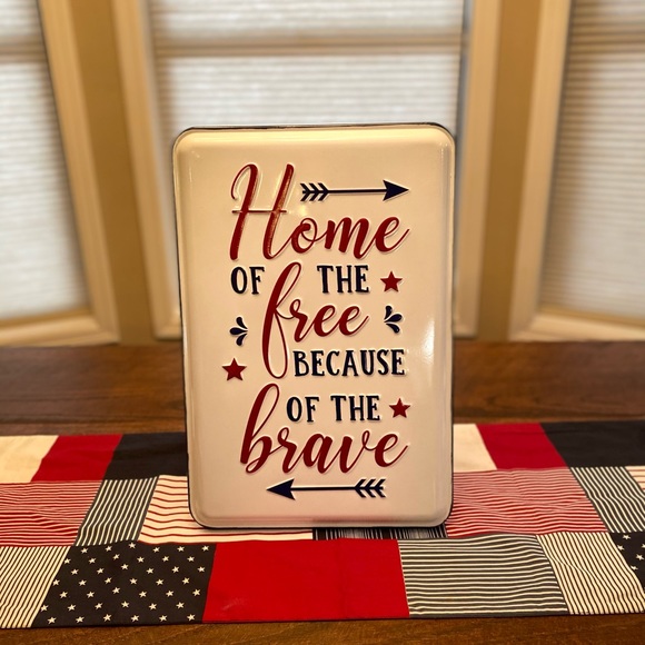 Home Of The Free Because Of The Brave Metal Wall Decor, July 4th Wall Decor - Picture 2 of 15